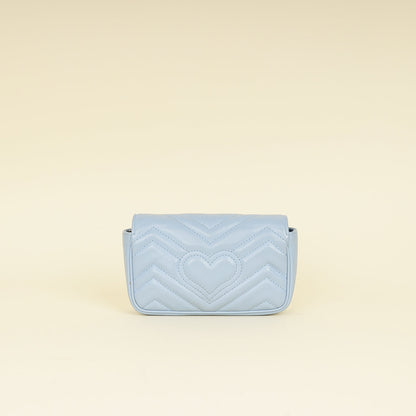 Gucci Light Blue GG Marmont Mini Chain Shoulder Bag