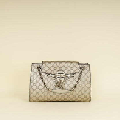 Gucci Champagne GG Guccissima Large Emily Bag