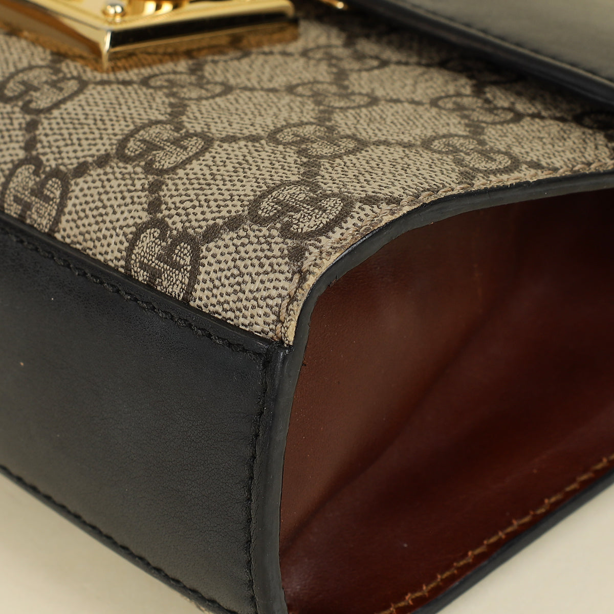 Gucci Tricolor GG Supreme Padlock Small Bag