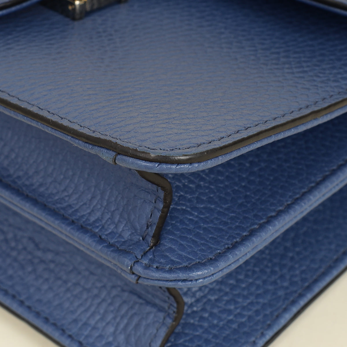 Gucci Blue Interlocking G Flap Small Shoulder Bag