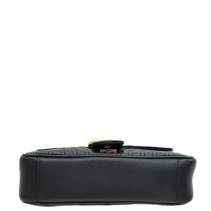 Gucci Black GG Marmont Matelasse Small Shoulder Bag