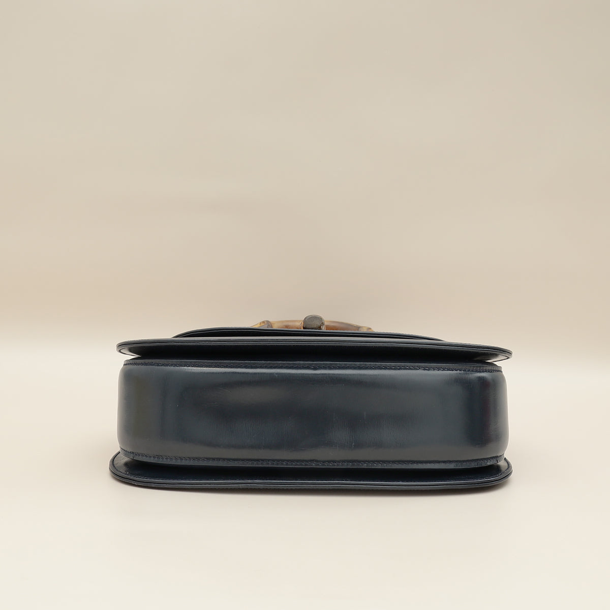 Gucci Navy Blue Bamboo Top Handle Bag
