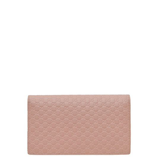 Gucci Dust Pink GG Microguccissima Strap Wallet