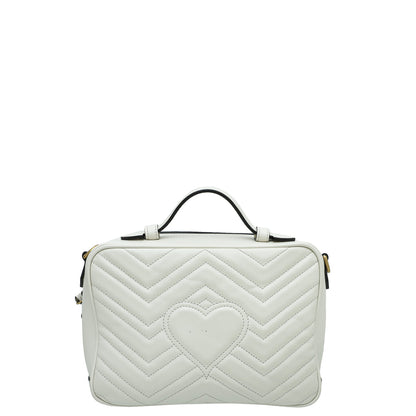 Gucci White Sylvie Web GG Marmont Bag