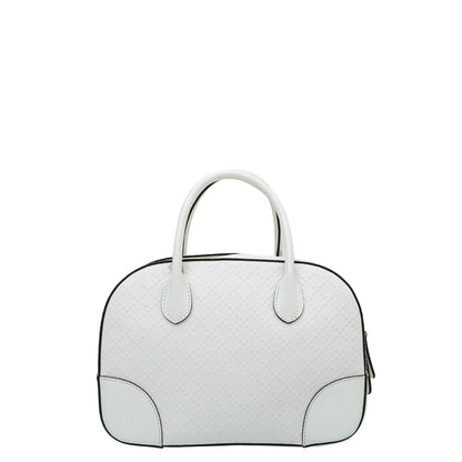 Gucci White Bright Diamante Textured Top Handle Bag