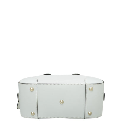 Gucci White Bright Diamante Textured Top Handle Bag