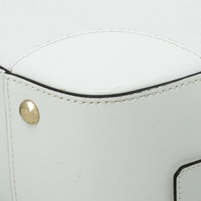 Gucci White Bright Diamante Textured Top Handle Bag