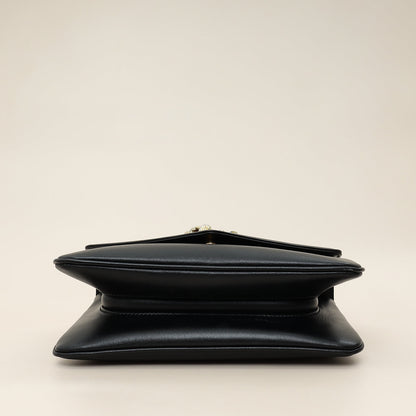 Gucci Black Rajah Medium Vitello Palmellato Lux Crystal Shoulder Bag