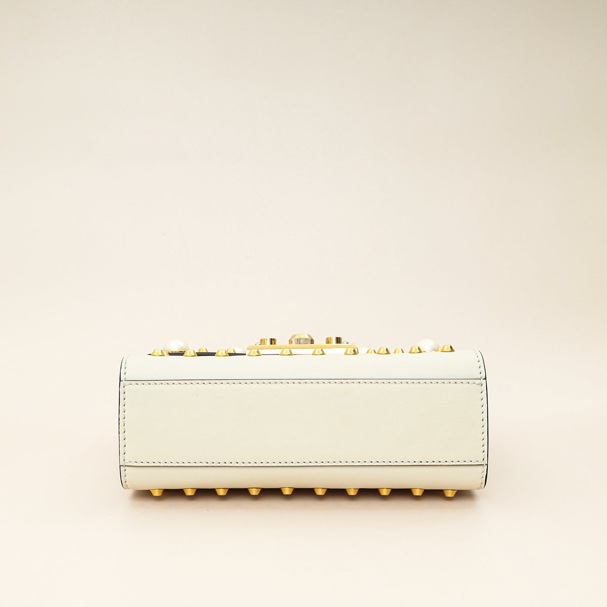 Gucci White Padlock Pearl Studs Small Shoulder Bag