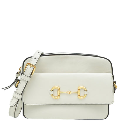 Gucci White Horsebit 1955 Small Shoulder Bag