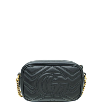 Gucci Black GG Marmont Mini Camera Bag
