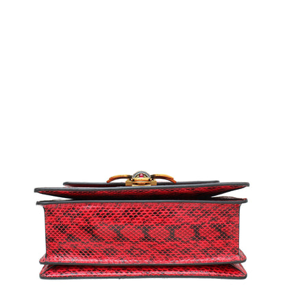 Gucci Red Aged Python Queen Margaret Top Handle Bag