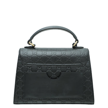 Gucci Black GG Guccissima Top Handle Small Bag