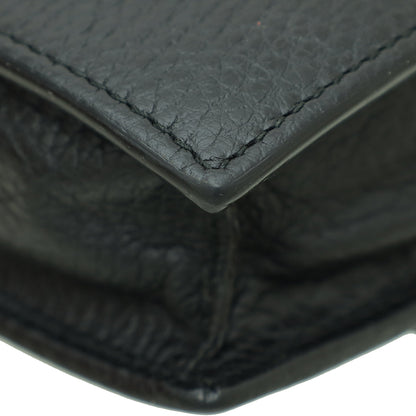 Gucci Black Interlocking G Wallet on Chain