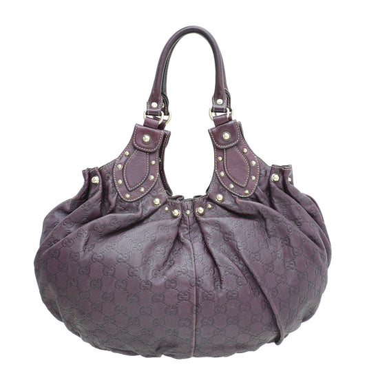 Gucci Violet GG Guccissima Studded Pelham Bag