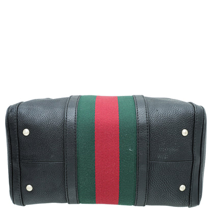 Gucci Black Web Boston Bag