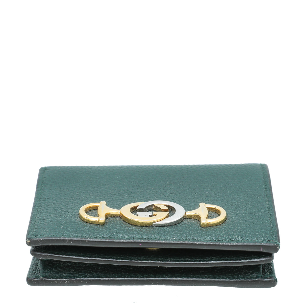 Gucci Forest Green Zumi Chain Card Case Wallet