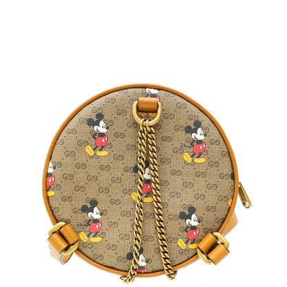Gucci x Disney Beige Vintage GG Supreme Mickey Mouse Round Backpack Bag
