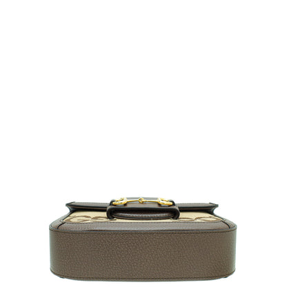 Gucci Bicolor GG Jumbo GG Horsebit 1955 Mini Shoulder Bag