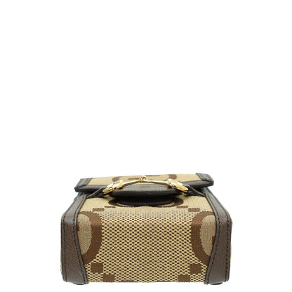 Gucci Bicolor Jumbo GG Horsebit 1955 Mini Rectangular Bag