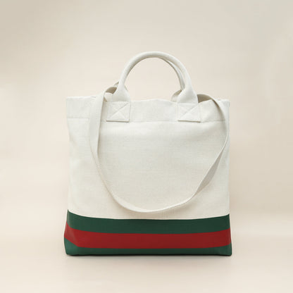 Gucci Tricolor Logo Embossed Tote Bag