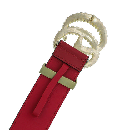 Gucci Red Double G Torchon Belt 32