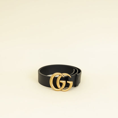 Gucci Black Double G Buckle 40mm Belt 36