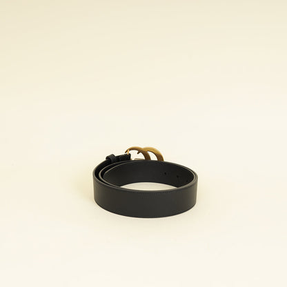 Gucci Black Double G Buckle 40mm Belt 36