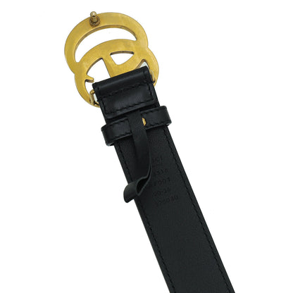 Gucci Black Double G Buckle 30mm Belt 36