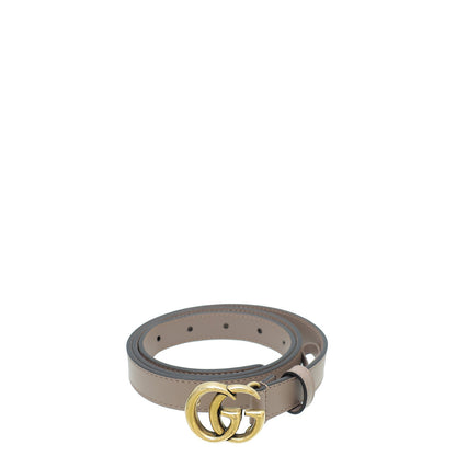 Gucci Dusty Pink Double G Buckle 20mm Belt 34