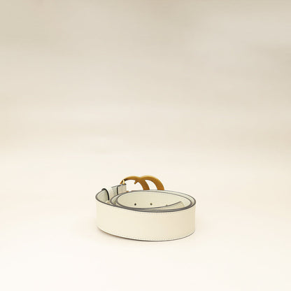 Gucci White Marmont Wide 4mm Belt 30