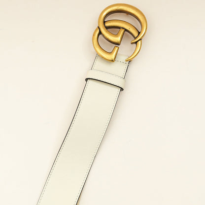 Gucci White Marmont Wide 4mm Belt 30