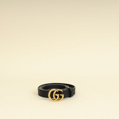 Gucci Black GG Marmont Thin Belt 34