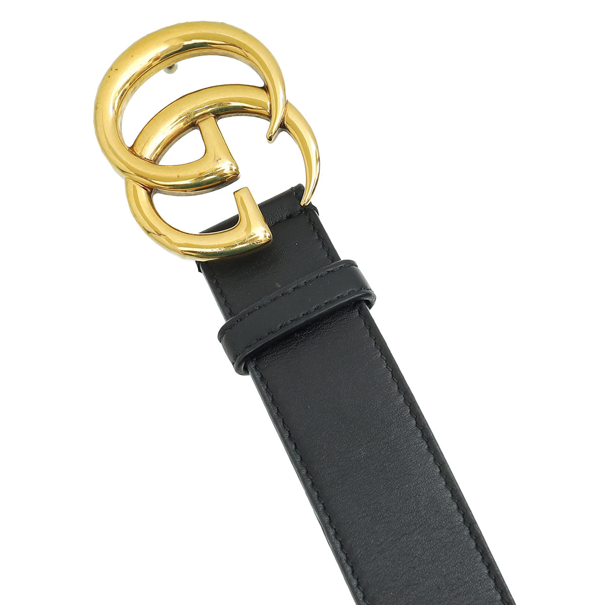 Gucci Black Double G Buckle Belt 36