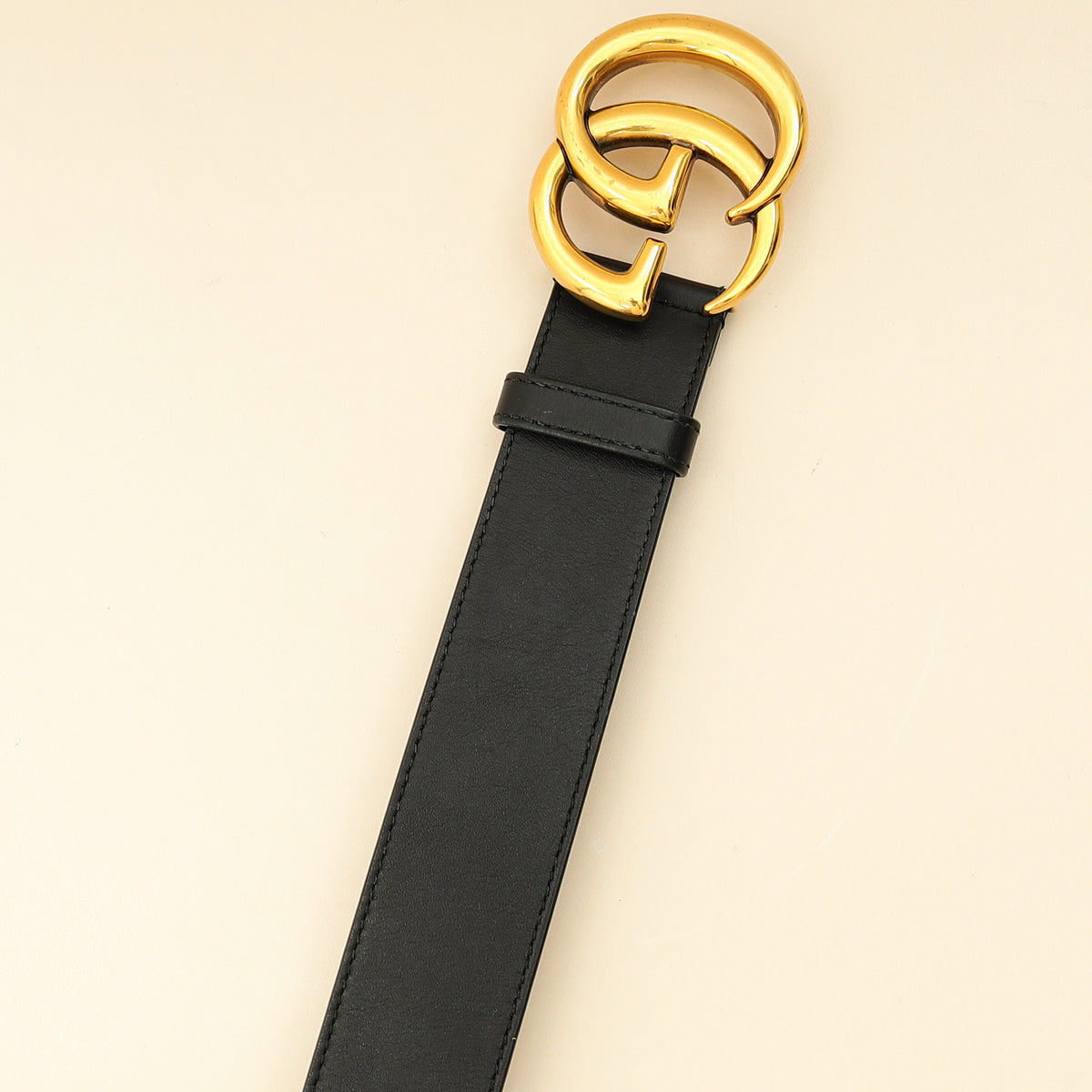 Gucci Black GG Marmont Wide Belt 34