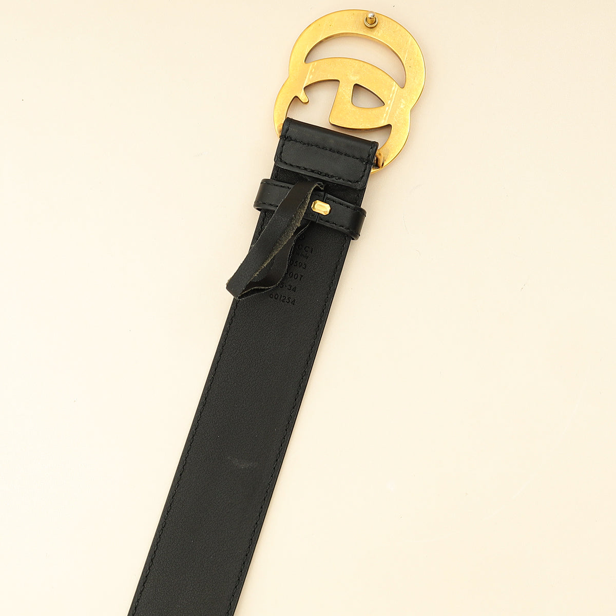 Gucci Black GG Marmont Wide Belt 34