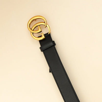 Gucci Black Double G Buckle 30mm Belt 32