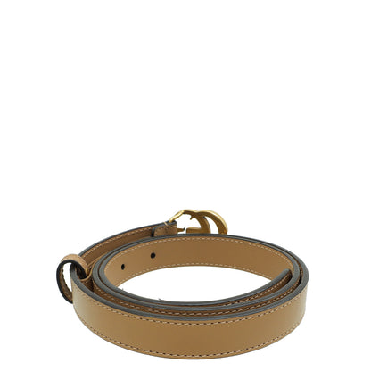 Gucci Light Brown GG Marmont Thin 18mm Belt 32