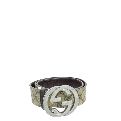 Gucci Interlocking G Buckle GG Supreme Belt 34