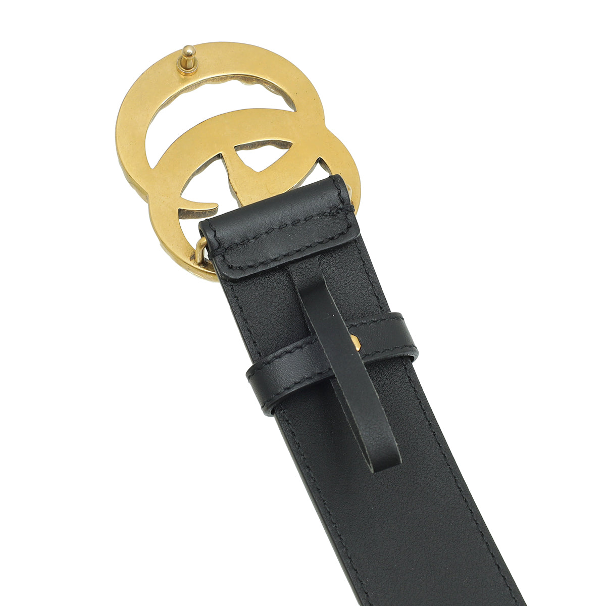 Gucci Black GG Pearl Buckle Belt 38