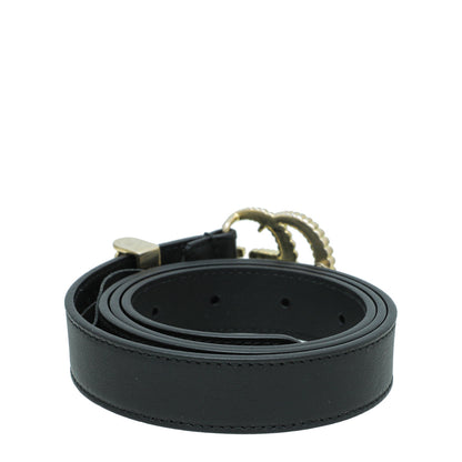 Gucci Black Torchon Double G Buckle Belt 34