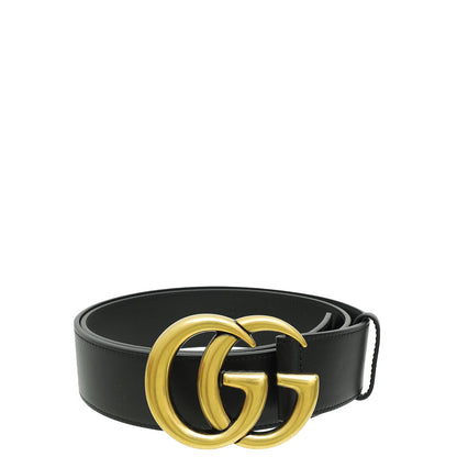 Gucci Black GG Marmont Wide Belt 36