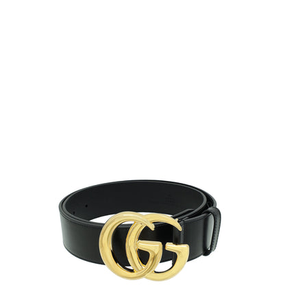 Gucci Black GG Marmont Wide Belt 34