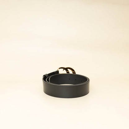 Gucci Black GG Marmont Wide Belt 34