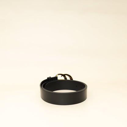 Gucci Black GG Marmont Wide Belt 36