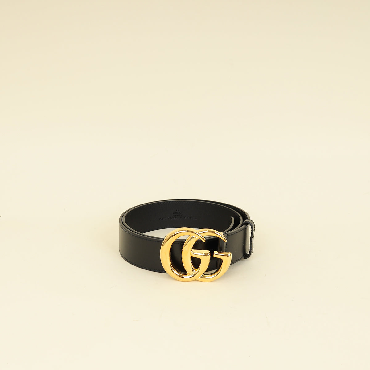 Gucci Black GG Marmont Wide Belt W/ Shiny Buckle 32