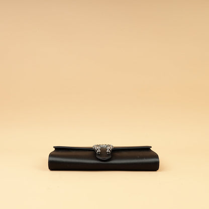Gucci Black Satin Crystal Dionysus Clutch