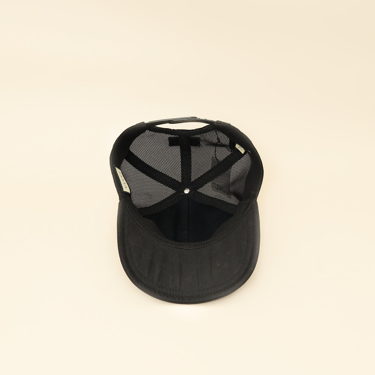 Gucci Black GG Nylon Net Medium Baseball Hat
