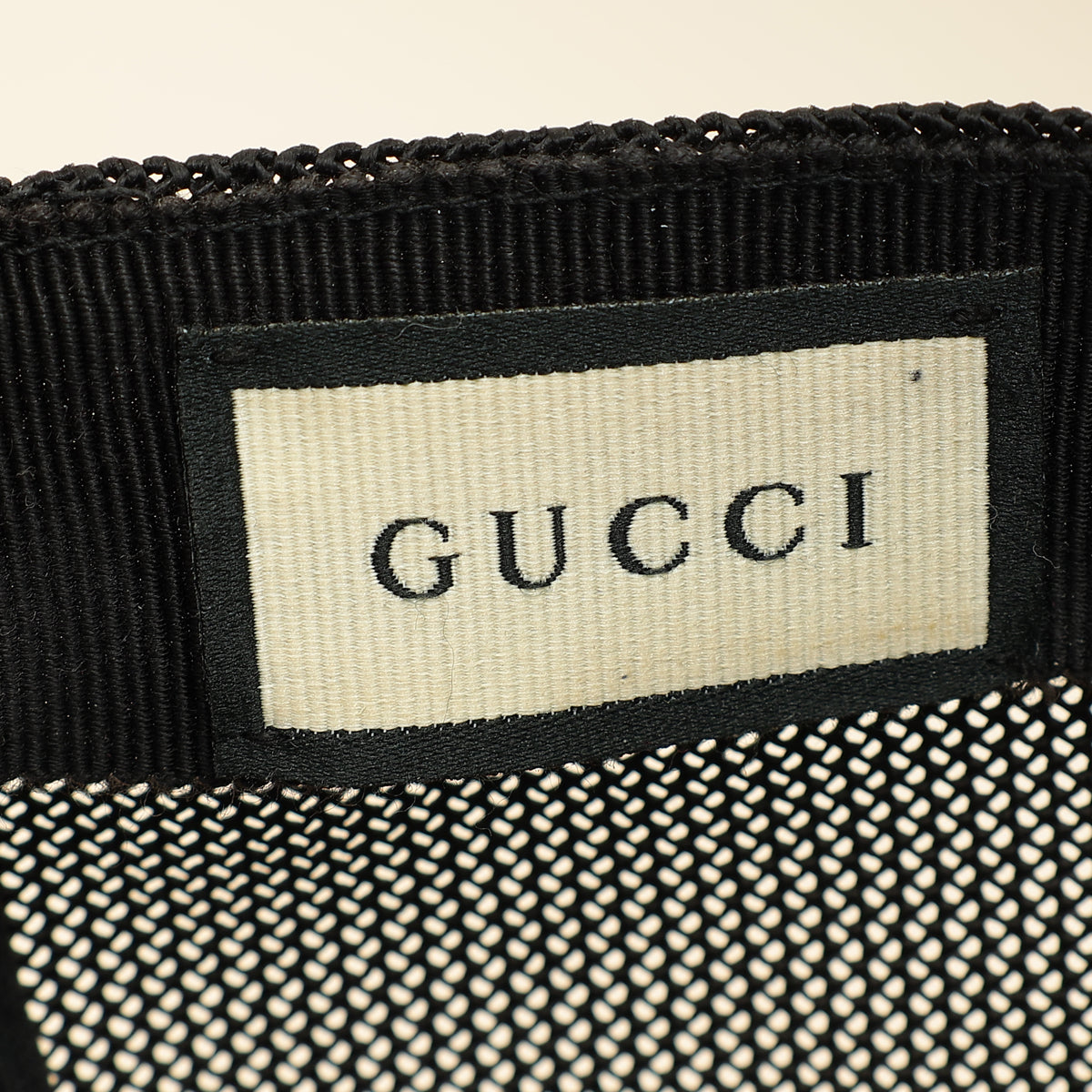 Gucci Black GG Nylon Net Medium Baseball Hat