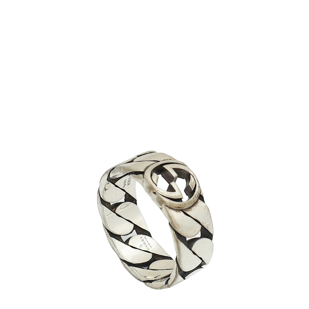 Gucci Sterling Silver Interlocking G Men's Ring 22